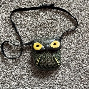 Owl Crossbody Bag in Yellow and Olive Green